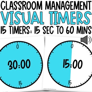 Preview of Visual Timers for Time Management BLUE | Classroom Management Digital Resource