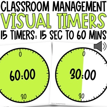 Preview of Visual Timers for Time Management GREEN | Classroom Management Digital Resource