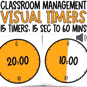 Preview of Visual Timers for Time Management ORANGE | Classroom Management Digital Resource