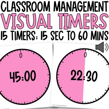 Preview of Visual Timers for Time Management PINK | Classroom Management Digital Resource
