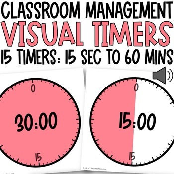 Preview of Visual Timers for Time Management RED | Classroom Management Digital Resource