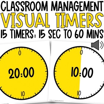 Preview of Visual Timers for Time Management YELLOW | Classroom Management Digital Resource