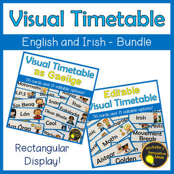 Preview of Visual Timetable Landscape Display - Gaeilge and English