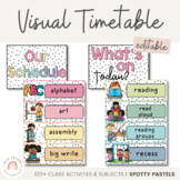 Visual Timetable | SPOTTY PASTELS | Editable | Muted Rainb