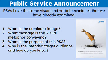 Preview of Visual/Verbal Text Public Service Announcement Assessment