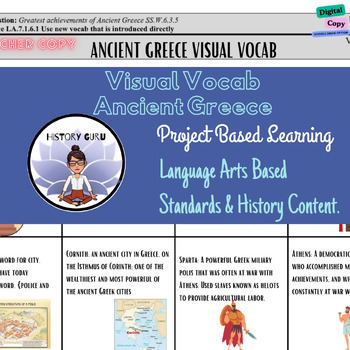 Preview of Visual Vocab: Ancient Greece (PDF & Google Doc) HG