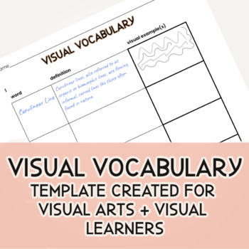 Preview of Visual Vocabulary template for Art Class and Visual Learners