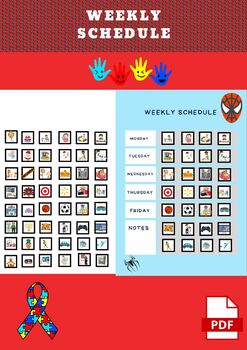 Preview of Visual Weekly Schedule/Autism/Rutine/ Non Verbal/ Life Skills