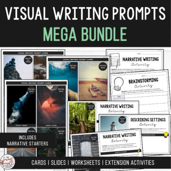 Preview of Visual Writing Prompt Mega Bundle Practice Narrative Writing in Literacy Centers