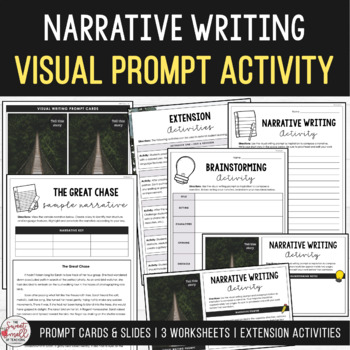 Preview of Practice Narrative Writing Visual Writing Prompt Activities with Samples