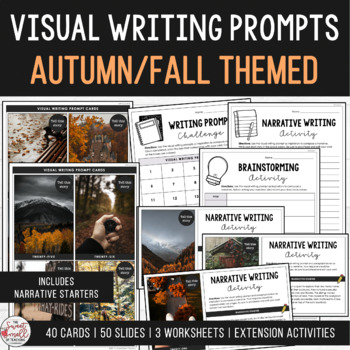 Preview of Visual Writing Prompts - Practice Narrative Writing Autumn Fall Themed