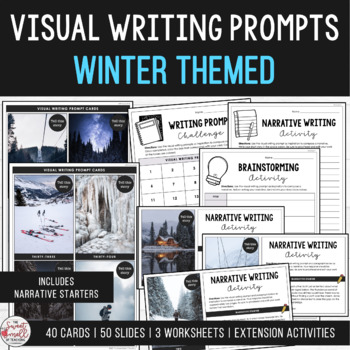 Preview of Visual Writing Prompts - Practice Narrative Writing Winter Themed