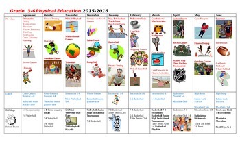 Preview of Visual Year Outline for Physical Education - Free