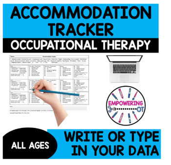 Preview of Occupational therapy data collection accommodation tracker IEP