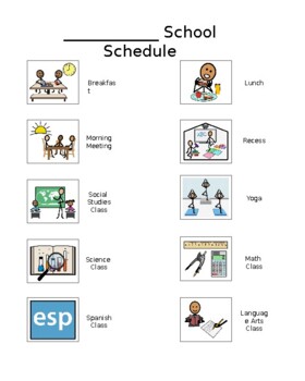 Preview of Visual schedule (can be used a simple template too) with electives