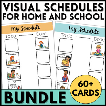 Preview of Visual Schedule: Home Routines and School Routines BUNDLE