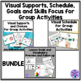 Visual supports, Schedule, Worksheets, Goals Group Activit
