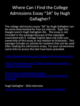 Nyu admissions essay hugh gallagher