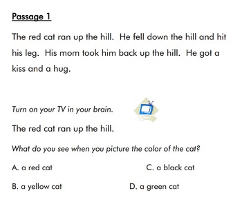 Preview of Visualizing Reading Comprehension Passages Level 1
