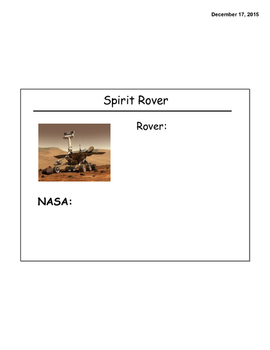 Preview of Visualizing Verbalizing - Spirit Rover Unit - Comprehension, PDF