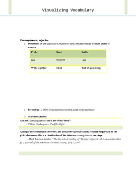 Visualizing Vocabulary Index Cards by Victoria Porraz | TpT