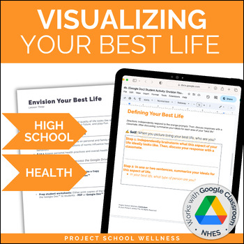 Preview of Visualizing Your Best Life | Health and Wellness Lesson Plan