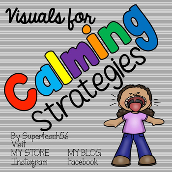 Preview of Visuals for Calming Strategies FREEBIE