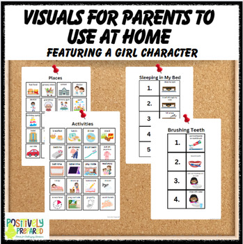 Preview of Visuals for Parent to Use at Home - featuring a girl character