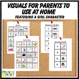 Visuals for Parent to Use at Home - featuring a girl character