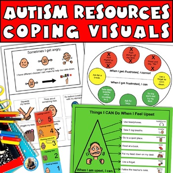 Preview of Social Emotional Learning Activities Autism Visuals Coping Self-Regulation SPED