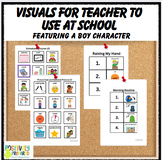 Visuals for Teacher to Use at School - featuring a boy character