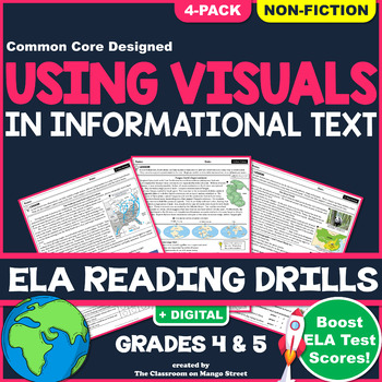 Preview of Visuals in Nonfiction Text: ELA Reading Comprehension Worksheets | GRADE 4 & 5