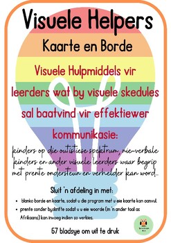 Preview of Visuele Helpers/ Skedules: Kaarte en Borde