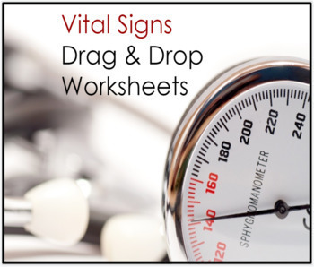 Preview of Vital Signs - Drag & Drop Worksheets