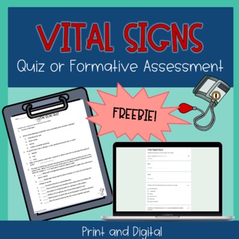 Preview of Vital Signs Quiz - Formative assessment in print and digital