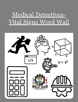 Preview of Vital Signs Word Wall- Medical Detectives