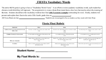 Preview of Viva STAAR Fiesta Vocabulary Floats