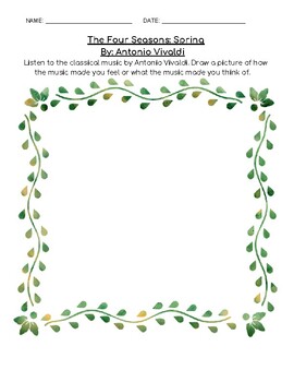 Spring Vivaldi Worksheets Teaching Resources Tpt