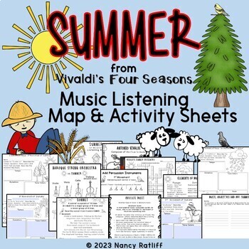 Preview of Vivaldi's Summer Music Listening and Mood, Map, Activities and Worksheets