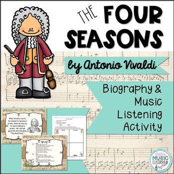 Preview of The Four Seasons, Vivaldi - Biography, Listening Sheet, Winter, Spring, Summer