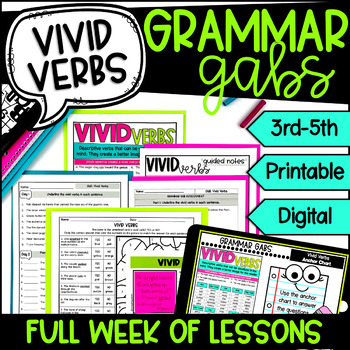 Preview of Vivid Verbs Grammar Lessons and Activities