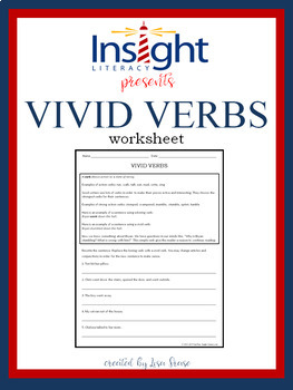 Vivid Verbs Worksheet by Lisa Frase | Teachers Pay Teachers