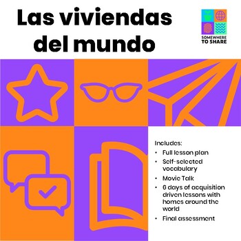 Preview of Viviendas del mundo - Level 2+  1 week Unit of Study FREE