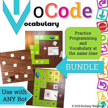 Preview of Vocab CODING - Technology Computer Lab BUNDLE | Robot Activities