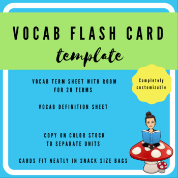 Preview of Vocab Flash Card Template