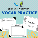 Vocab Centers Activity Practice- Drawing & Memory