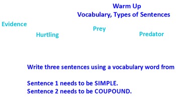 Preview of Vocab + Types of Sentences ActivInspire activity