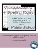 Vocab Word of the Day + Spelling Rules for Middle School G