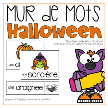 Preview of Vocabulaire Halloween {FRENCH Halloween Word Wall}