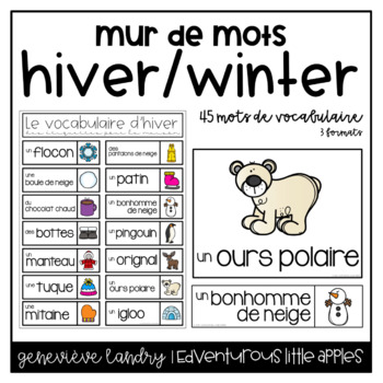 Preview of Vocabulaire Hiver {FRENCH Winter Word Wall}